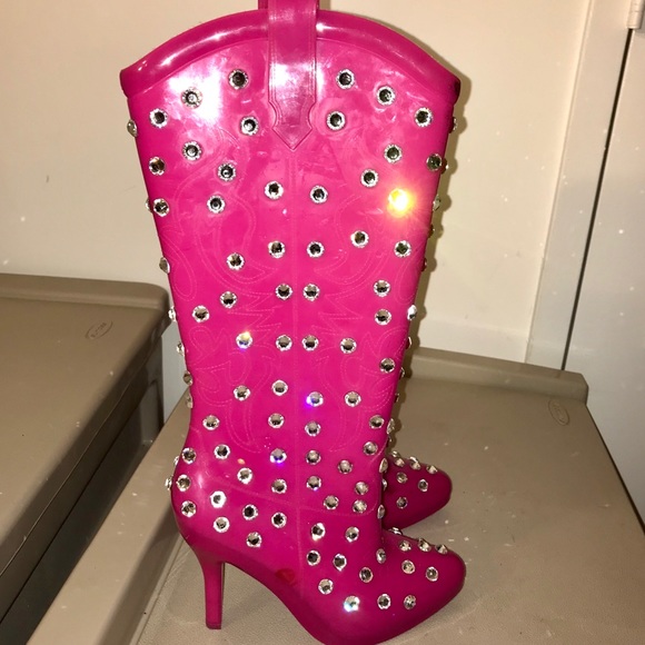 Jeremy Scott Shoes - Exclusive Jeremy Scott Pink Crystals Cowboy Boot